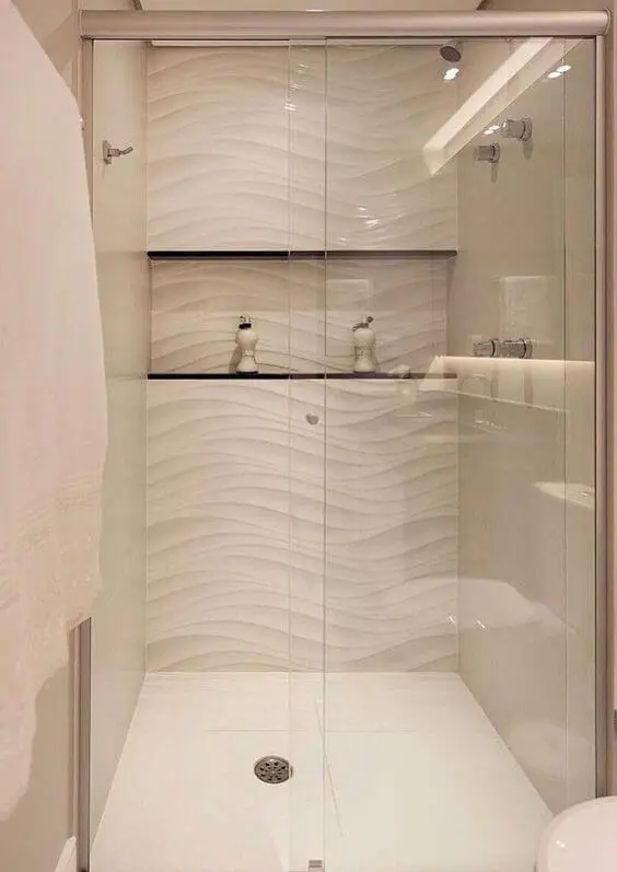 Azulejo 3D para banheiro branco moderno