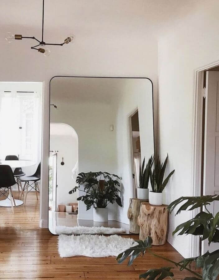 Decoração com vasos de plantas e espelhos decorativos grande Foto Lindsey Loule
