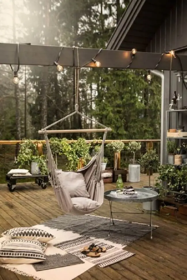 Decore seu terraço com uma linda rede cadeira