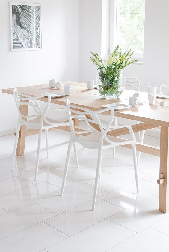 Mesa de jantar com cadeira allegra branco