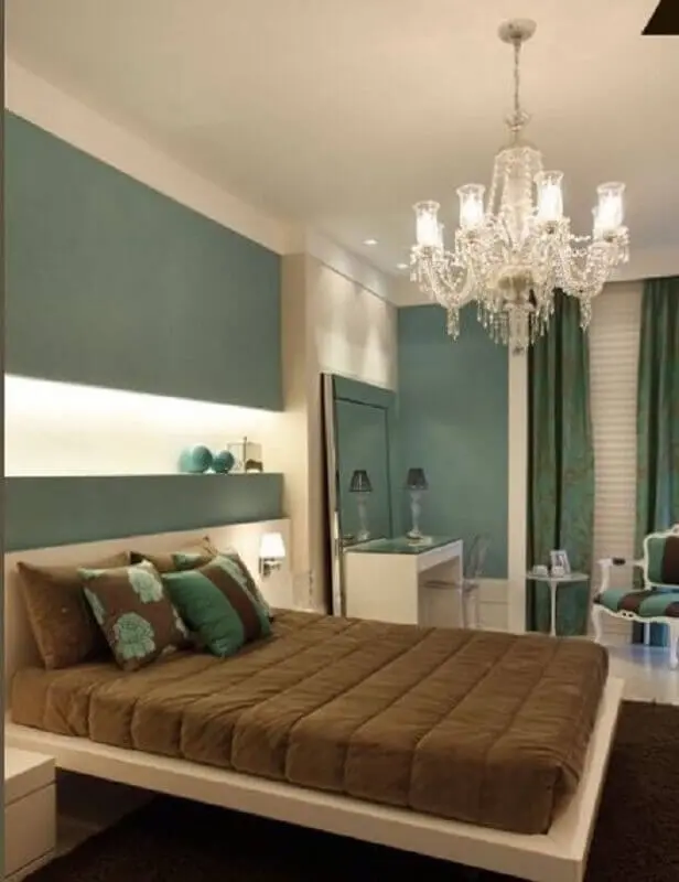 cama suspensa para decoração de quarto bege e verde Foto Pinterest