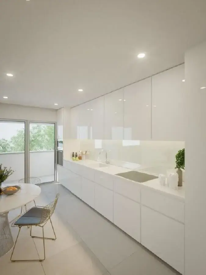 decoração minimalista para cozinha branca Foto Histórias de Casa