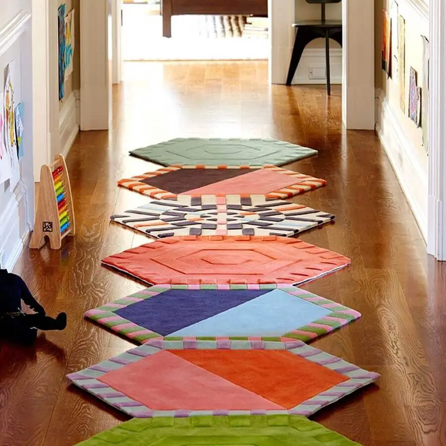 modelo de tapete de retalho para decoração de corredor Foto Revista Artesanato