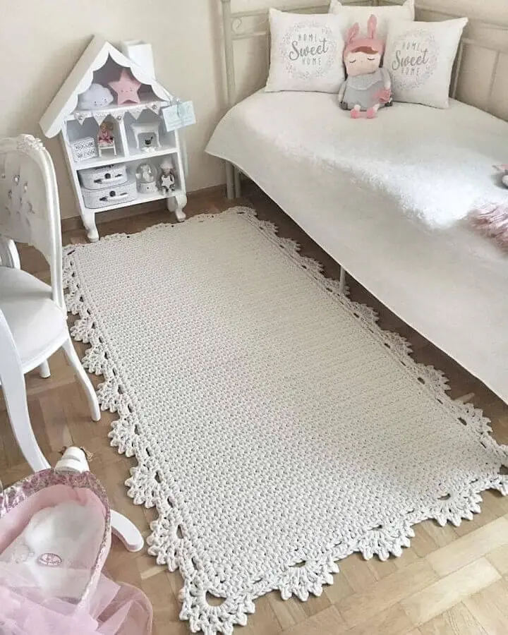 modelos de tapete de crochê para decoração de quarto infantil simples Foto Revista Artesanato