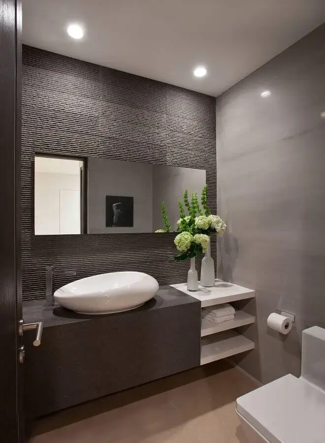 revestimento cinza escuro para decoração de banheiro moderno Foto Air Freshener