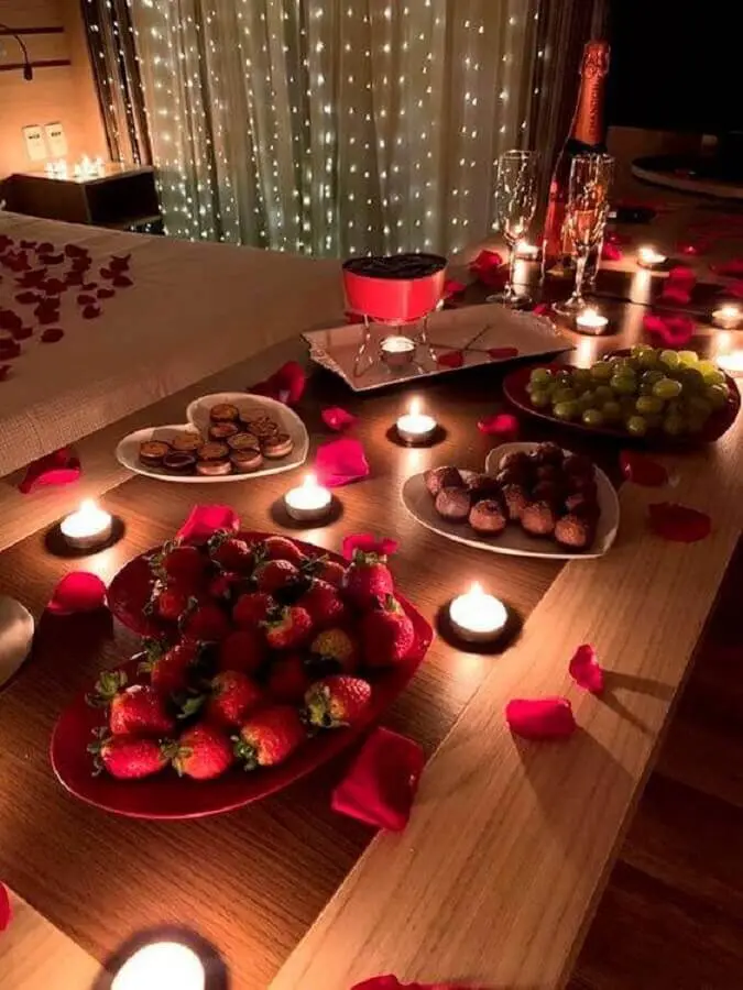 surpresa de dia dos namorados com jantar romântico Foto Pinterest