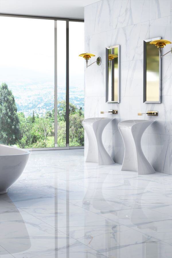 Tipos de porcelanato para banheiro marmorizado
