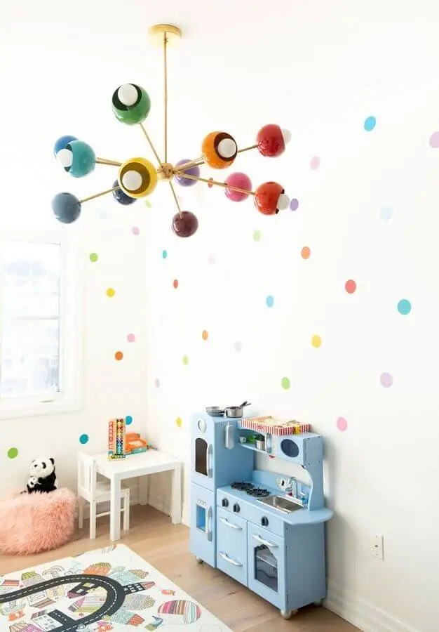 decoração com modelo colorido de luminária decorativa infantil Foto Pinterest