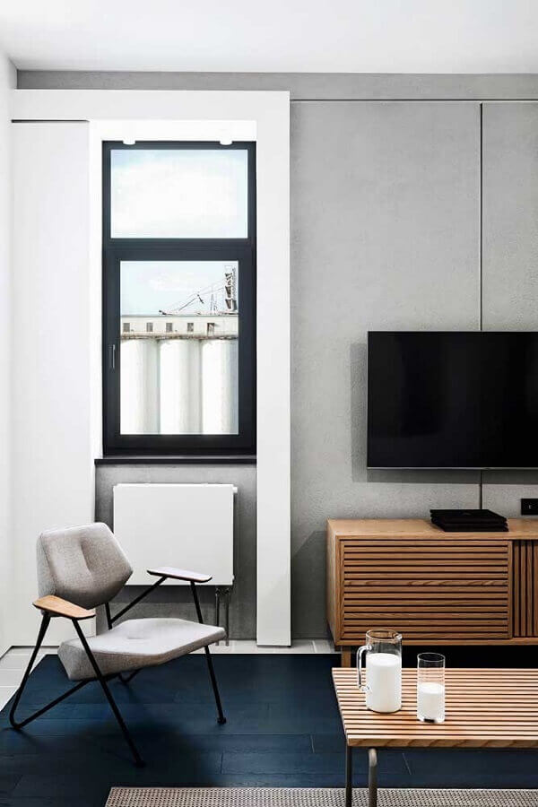 sala de TV moderna decorada com poltrona decorativa pequena Foto Futurist Architecture