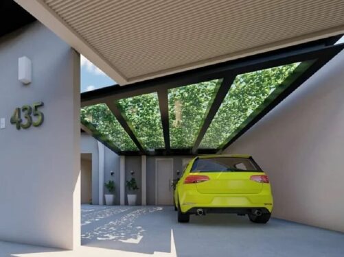 Os diferentes modelos de cobertura para garagem transformam a decoração da casa. Fonte: Joede Barbosa Arquitetura