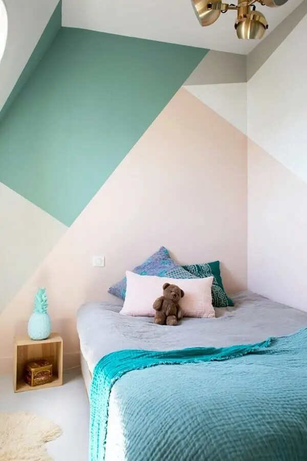 decoração simples com paleta de cores pastéis para quarto Foto Archidea