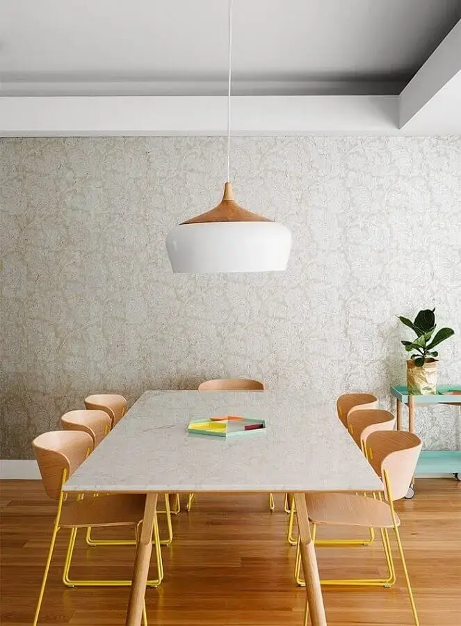 decoração clean com cadeiras para sala de jantar Foto Pinterest