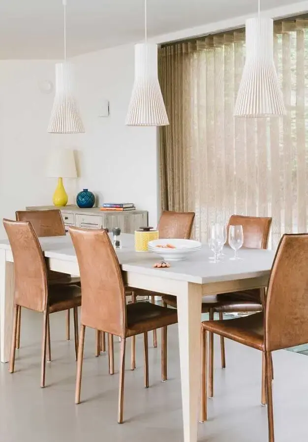 decoração com cadeiras para sala de jantar branca Foto Pinterest