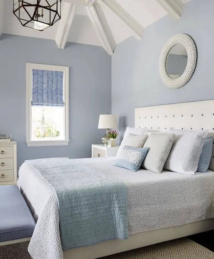 decoração com cores pastéis para quarto azul e branco Foto Pinterest
