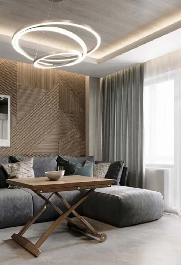 decoração moderna com luminária de teto para sala de estar Foto Futurist Architecture