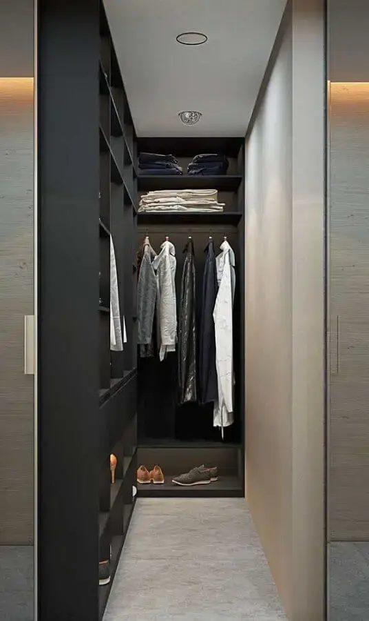 tons de cinza para decoração de armário closet pequeno Foto Pinterest