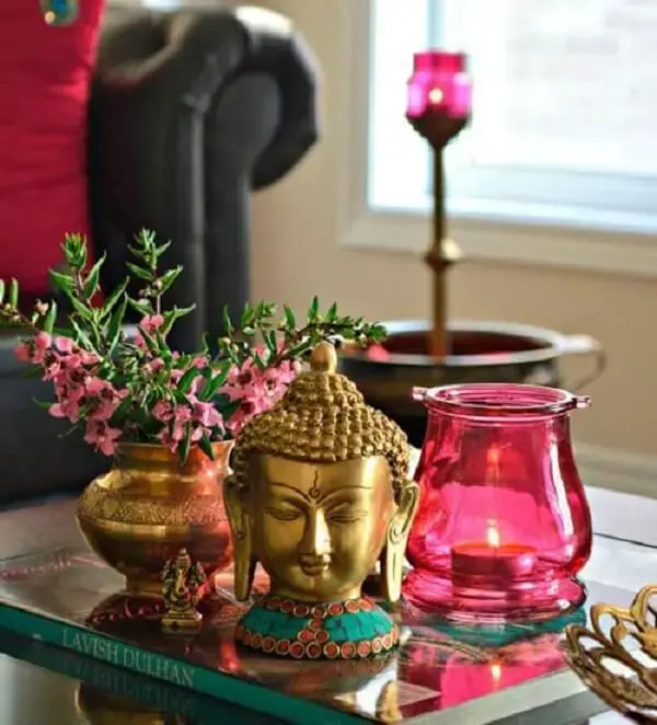 Buda e elefante indiano decoração são muito usados nesses ambientes. Fonte: Pinterest