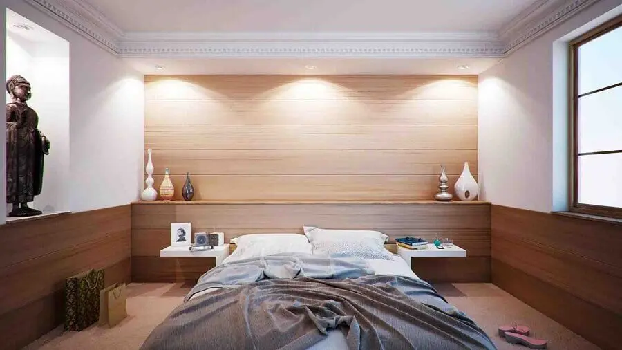 Decoração em cores neutras para quarto de casal de apartamento Foto Pixabay