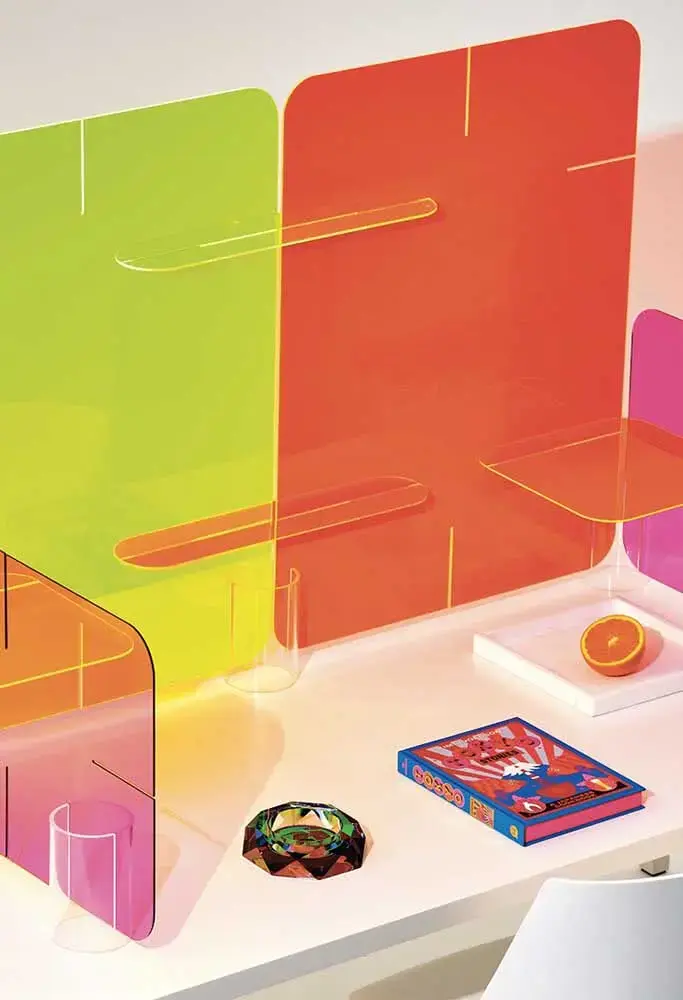 Divisórias coloridas para mesa de escritório