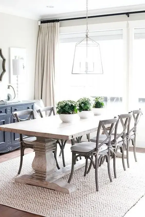Mesa provençal retangular para sala de jantar moderna
