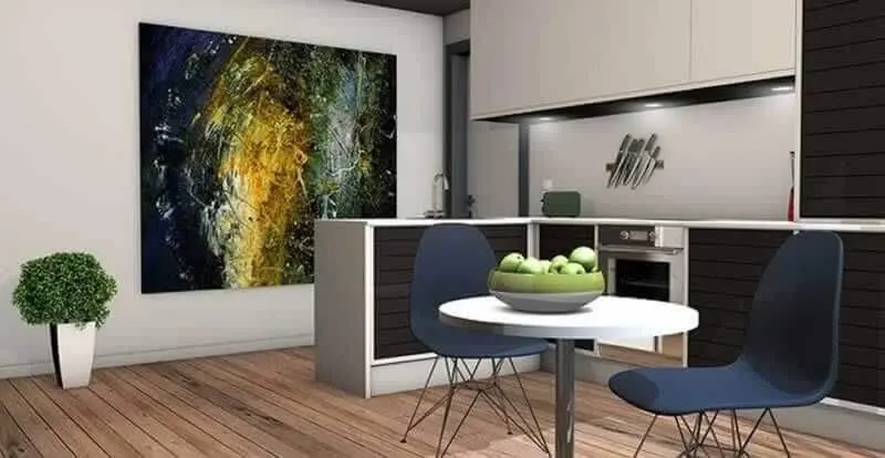 Mesa redonda para decoração de cozinha de apartamento planejada Foto Pixabay