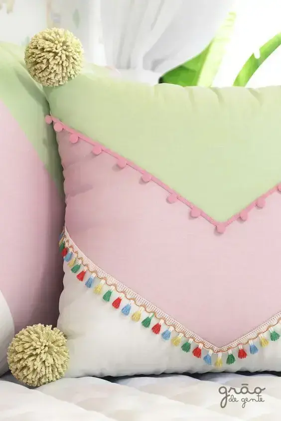 Tecido para almofada colorida para quarto infantil 