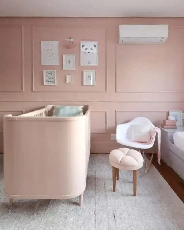 decoração rosa chá para quarto de bebê feminino Foto Simone Saccab