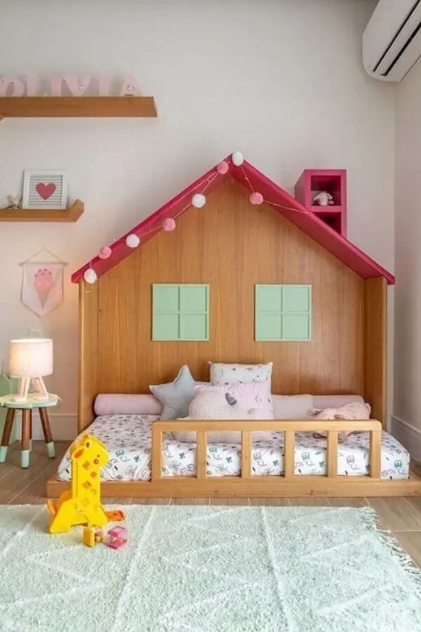 dicas de decoração para quarto infantil feminino com cama casinha Foto NaToca Design