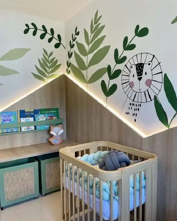 Aproveite todo o charme do quarto de bebê safari. Fonte: Pinterest