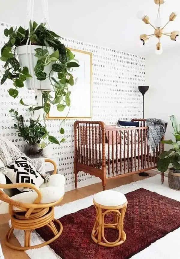 As plantas podem trazer um toque especial para a decoração de quarto de bebê safári. Fonte: Revista Viva Decora