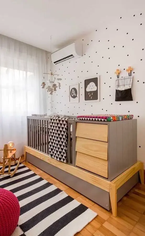 Berço com trocador para decoração de quarto para bebê completo Foto Pinterest
