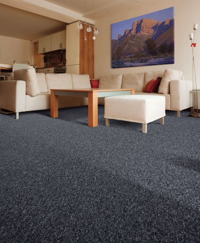 Carpete para sala em azul marinho