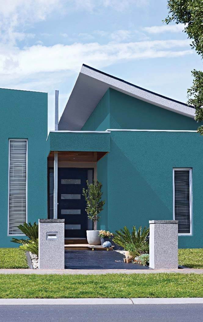 Cores para fachadas de casas modernas na cor turquesa
