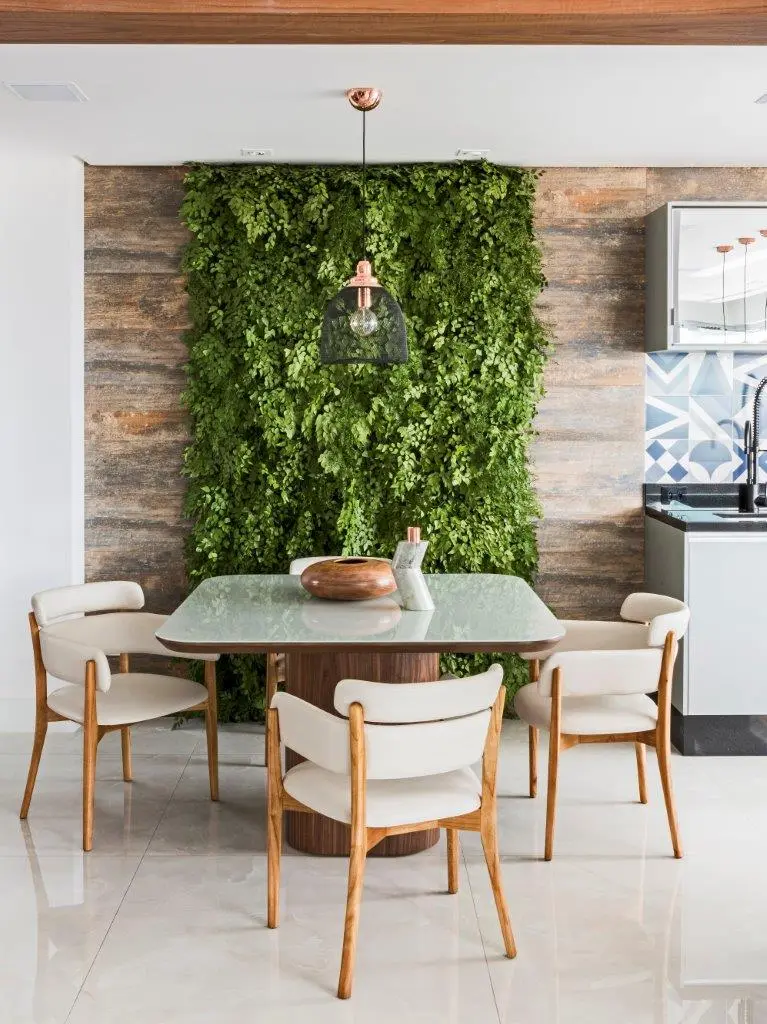 Decoração para sala de estar com parede verde