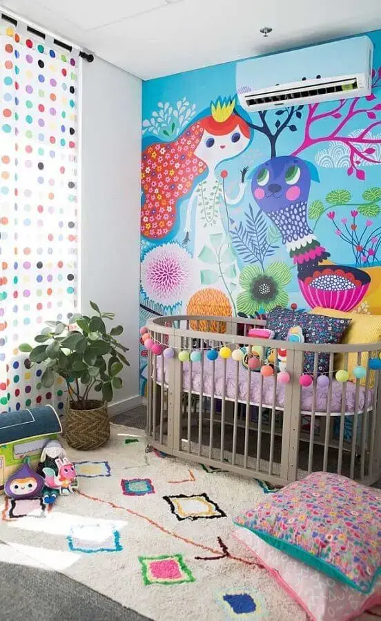 Decoração de quarto para bebê com papel de parede infantil Foto Pinterest