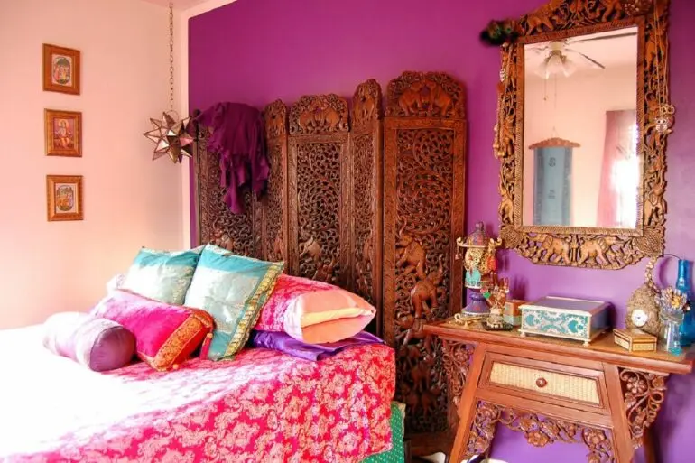 Ideias de decoração indiana para quarto. Fonte: Pinterest
