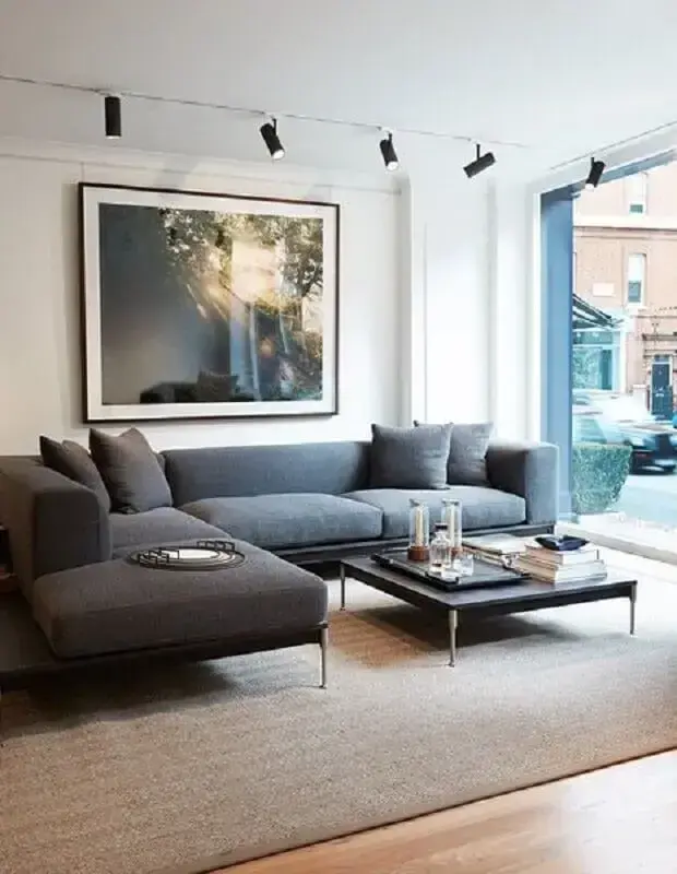 Sofá moderno para decoração sala cinza e branco Foto SoLebIch