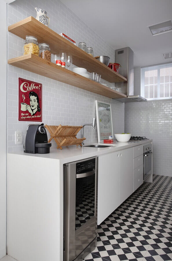 Decoracao clean com metro white e gabinete de cozinha branco Foto Todo Dia Arquitetura
