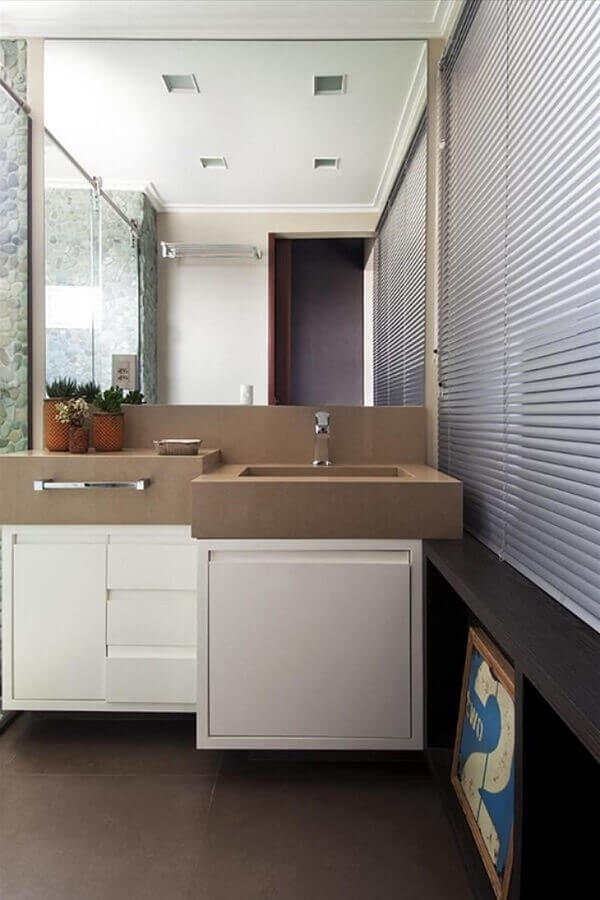 Decoracao moderna com gabinete branco para banheiro planejado Foto Ana Yoshida