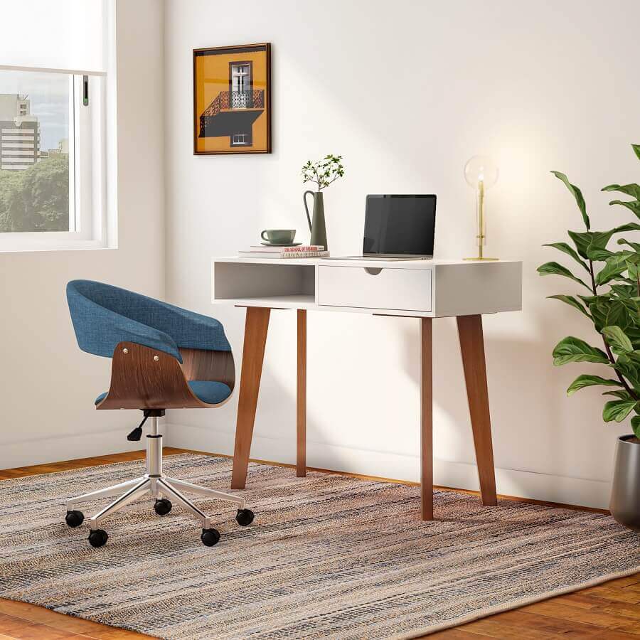 Escrivaninha com gaveta para decoração de home office simples Foto TokeStok
