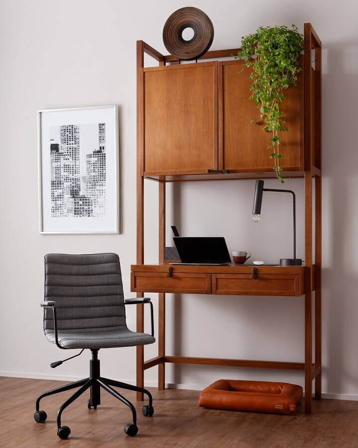 Tipos de mesas para escritório com armário Foto Tok&Stok