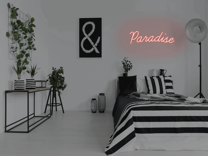 Transforme seu quarto neon em um verdadeiro paraíso. Fonte: Neon MFG