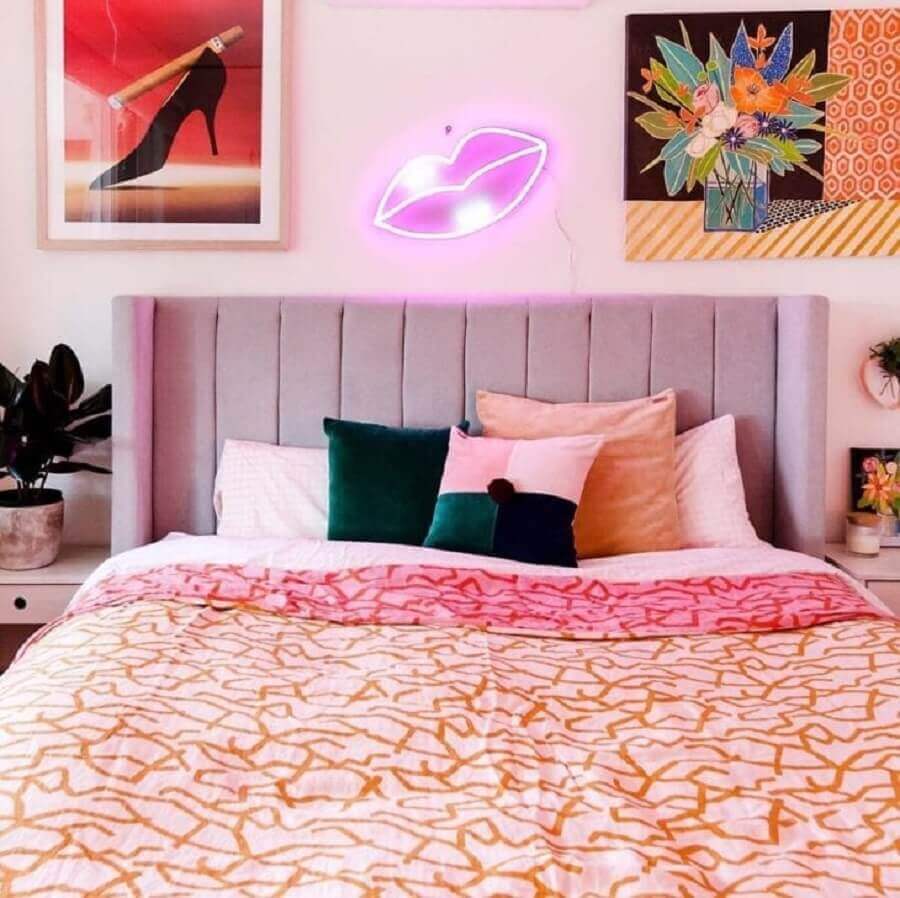 Almofadas para cama para decoração de quarto colorido de casal Foto Electric Confetti