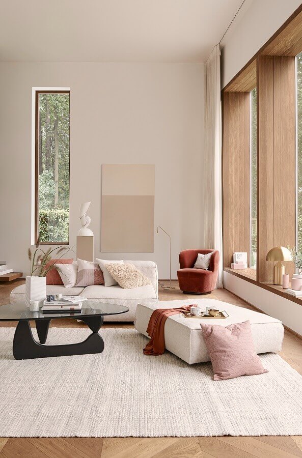 Cores de casas modernas para sala de estar ampla decorada em cores claras Foto Home Decor Ideas