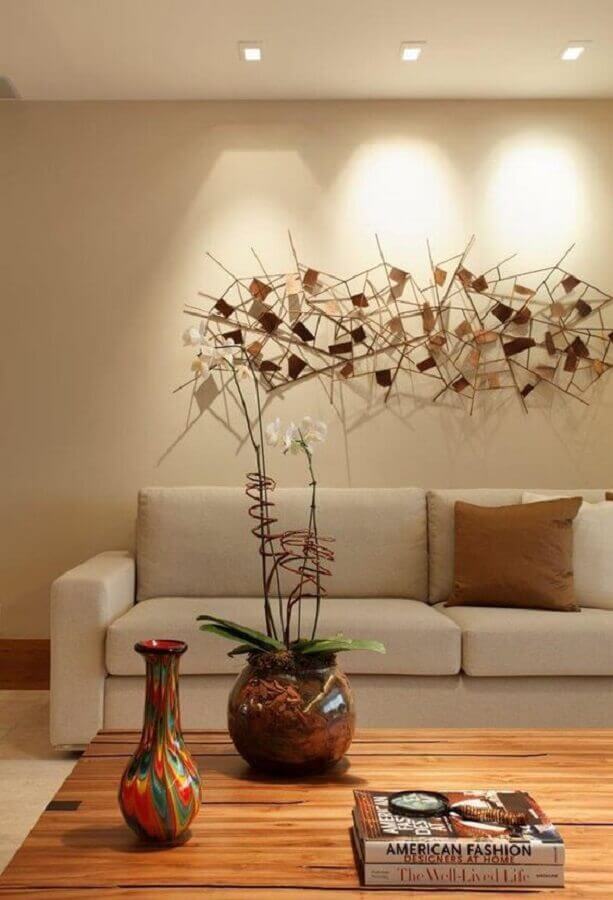 Decoração em cores neutras com iluminação para sala de estar bege Foto Homify