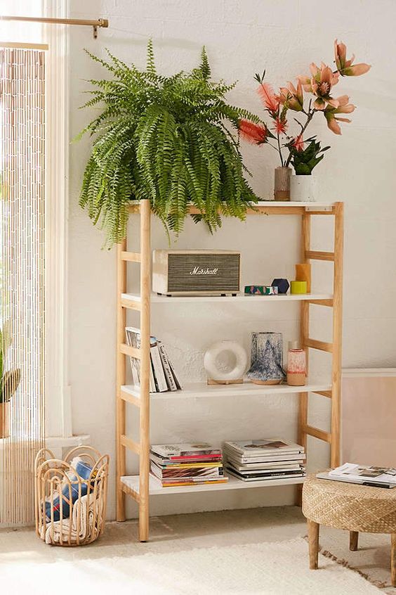 Mini estante para decorar sala de estar moderna