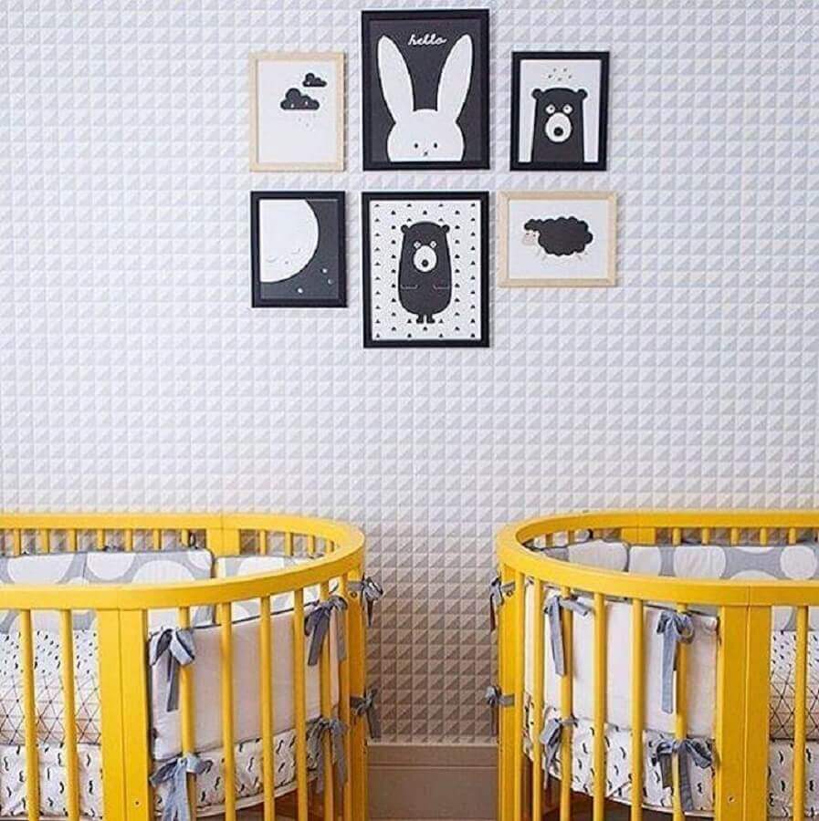 Papel de parede 3D para decoração de quarto de bebê unissex de gêmeos Foto UAUA - Decoração de Quartos Infantis