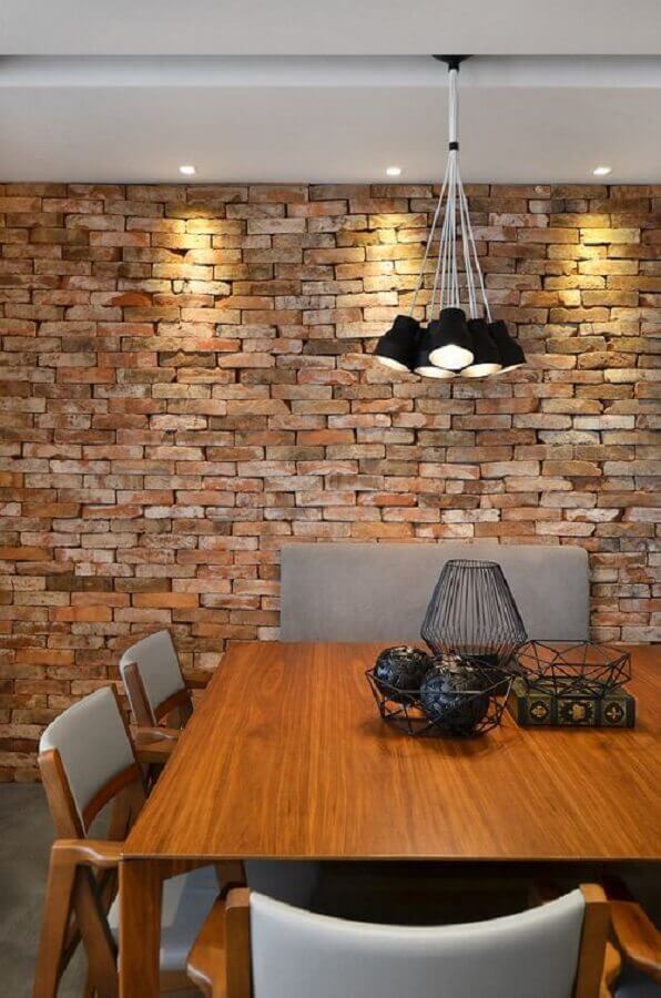 Parede tijolinho para decoração de sala de jantar rústica moderna Foto Studio Colnaghi