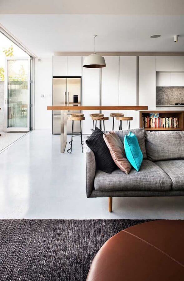 Decoração moderna para casa grande com cozinha conjugada com sala de estar Foto Homify