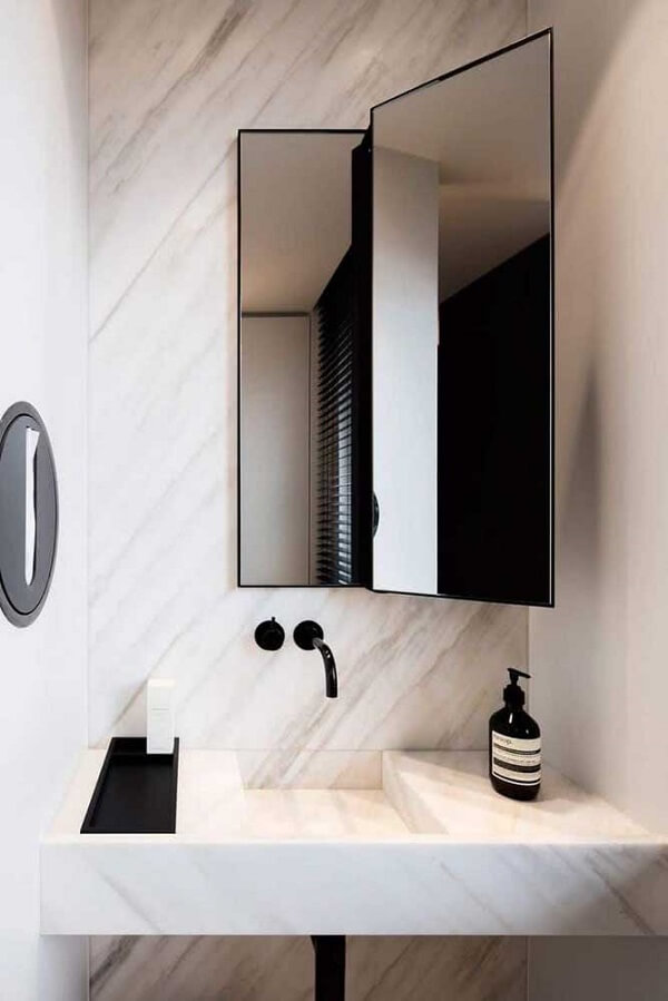 Banheiro com cuba de porcelanato moderna